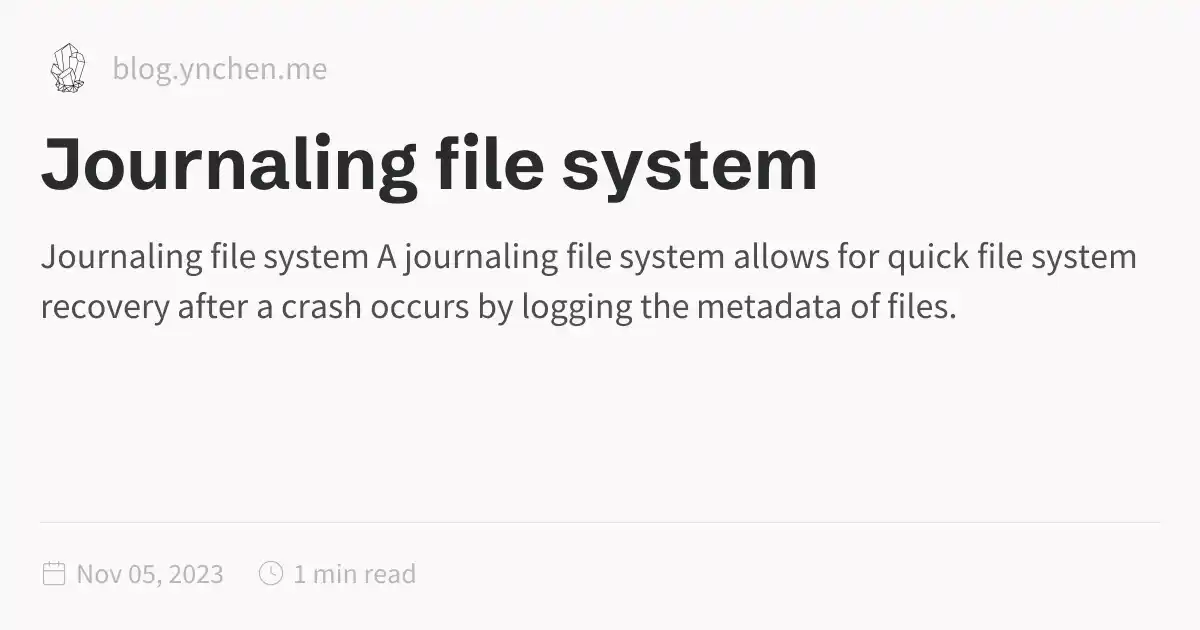 Journaling file system